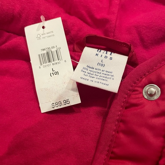 NWT Gap kids magenta Sherpa jacket size large (10) - Picture 2 of 6
